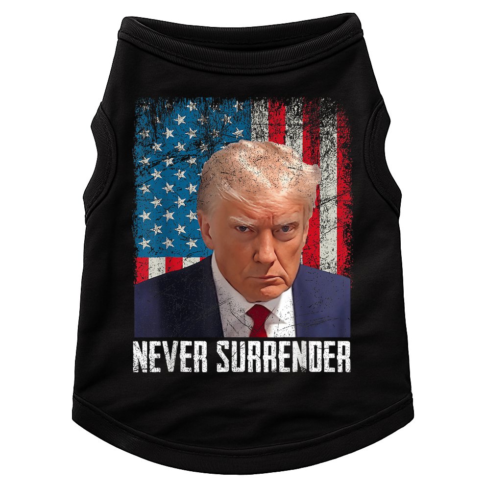 Trump Mug Shot Donald Trump Mug Shot Never Surrender Doggie Tank