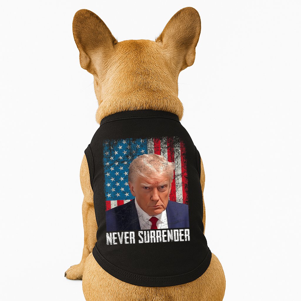 Trump Mug Shot Donald Trump Mug Shot Never Surrender Doggie Tank