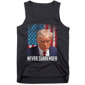 Trump Mug Shot Donald Trump Mug Shot Never Surrender Tank Top