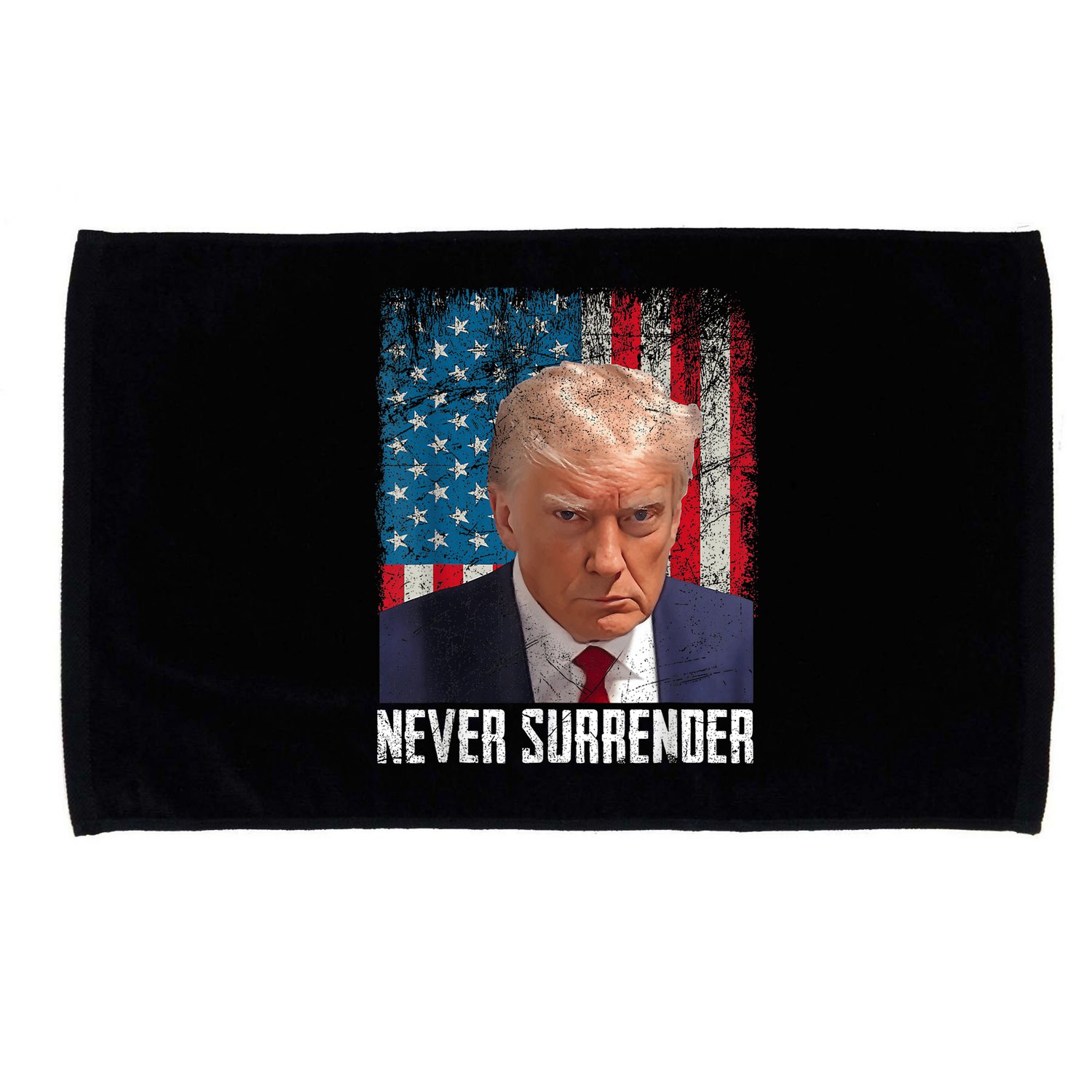 Trump Mug Shot Donald Trump Mug Shot Never Surrender Microfiber Hand Towel