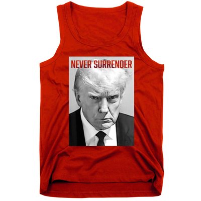 Trump Mug Shot Donald Trump Mug Shot Never Surrender Tank Top