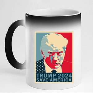 Trump Mug Shot 2024 Save America Trump 11oz Black Color Changing Mug