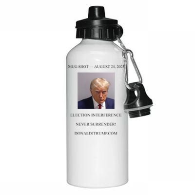 Trump Mug Shot White Aluminum Water Bottle 