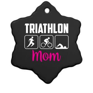 Triathlon Mom Sports Triathlons Triathlete Mother Mommy Mama Gift Ceramic Star Ornament