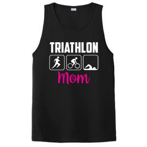 Triathlon Mom Sports Triathlons Triathlete Mother Mommy Mama Gift PosiCharge Competitor Tank