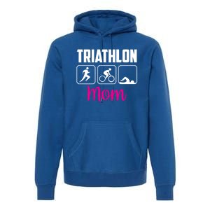 Triathlon Mom Sports Triathlons Triathlete Mother Mommy Mama Gift Premium Hoodie