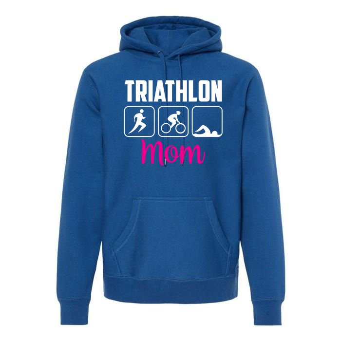 Triathlon Mom Sports Triathlons Triathlete Mother Mommy Mama Gift Premium Hoodie