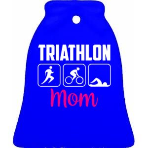 Triathlon Mom Sports Triathlons Triathlete Mother Mommy Mama Gift Ceramic Bell Ornament