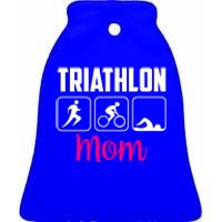 Triathlon Mom Sports Triathlons Triathlete Mother Mommy Mama Gift Ceramic Bell Ornament