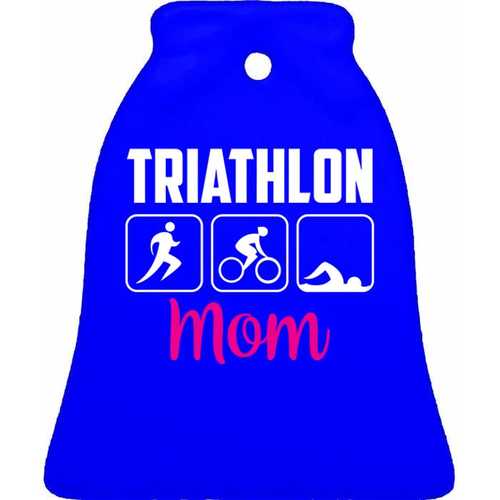 Triathlon Mom Sports Triathlons Triathlete Mother Mommy Mama Gift Ceramic Bell Ornament