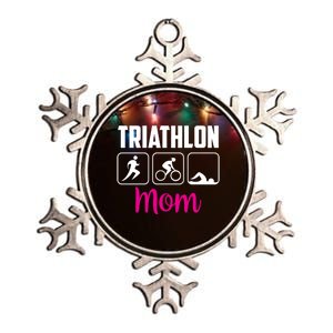 Triathlon Mom Sports Triathlons Triathlete Mother Mommy Mama Gift Metallic Star Ornament