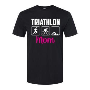 Triathlon Mom Sports Triathlons Triathlete Mother Mommy Mama Gift Softstyle CVC T-Shirt