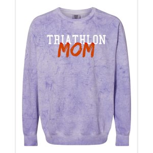 Triathlon Mom Summer Winter Sports Gift Colorblast Crewneck Sweatshirt