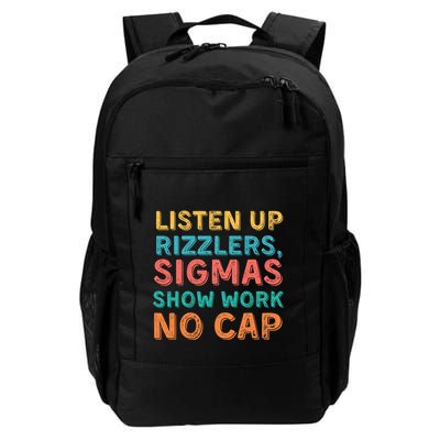 Teacher Math Show Work Listen Up Rizzlers Middle School Gen Alpha Slang Backpack