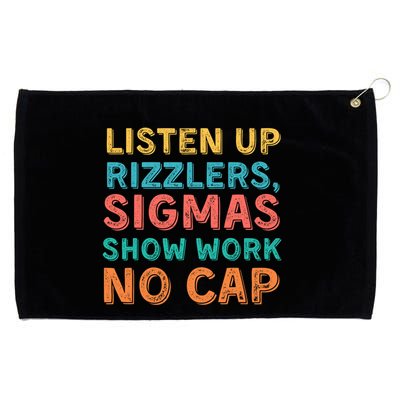 Teacher Math Show Work Listen Up Rizzlers Middle School Gen Alpha Slang Grommeted Golf Towel