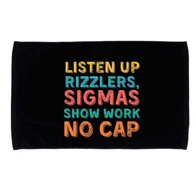 Teacher Math Show Work Listen Up Rizzlers Middle School Gen Alpha Slang Microfiber Hand Towel