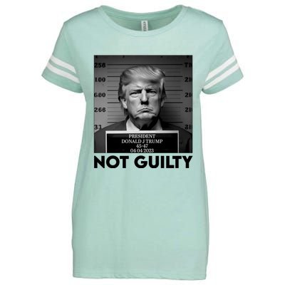 Trump Mug Shot, Trump Not Guilty Pro Trump Supporter Enza Ladies Jersey Football T-Shirt