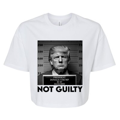 Trump Mug Shot, Trump Not Guilty Pro Trump Supporter Bella+Canvas Jersey Crop Tee