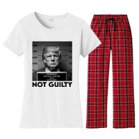 Trump Mug Shot, Trump Not Guilty Pro Trump Supporter Women's Flannel Pajama Set