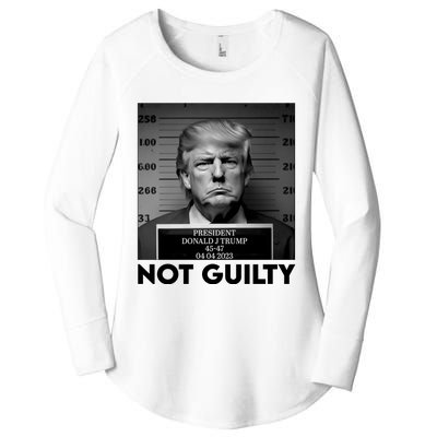 Trump Mug Shot, Trump Not Guilty Pro Trump Supporter Women's Perfect Tri Tunic Long Sleeve Shirt