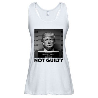 Trump Mug Shot, Trump Not Guilty Pro Trump Supporter Ladies Essential Flowy Tank