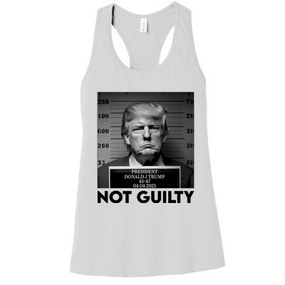 Trump Mug Shot, Trump Not Guilty Pro Trump Supporter Women's Racerback Tank