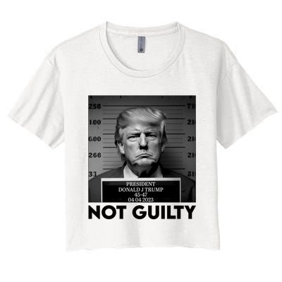 Trump Mug Shot, Trump Not Guilty Pro Trump Supporter Women's Crop Top Tee