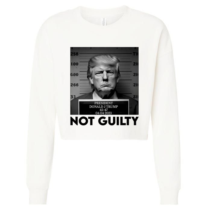 Trump Mug Shot, Trump Not Guilty Pro Trump Supporter Cropped Pullover Crew