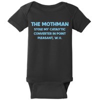 The Mothman Stole My Catalytic Converter In Point Baby Bodysuit