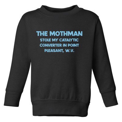 The Mothman Stole My Catalytic Converter In Point Toddler Sweatshirt