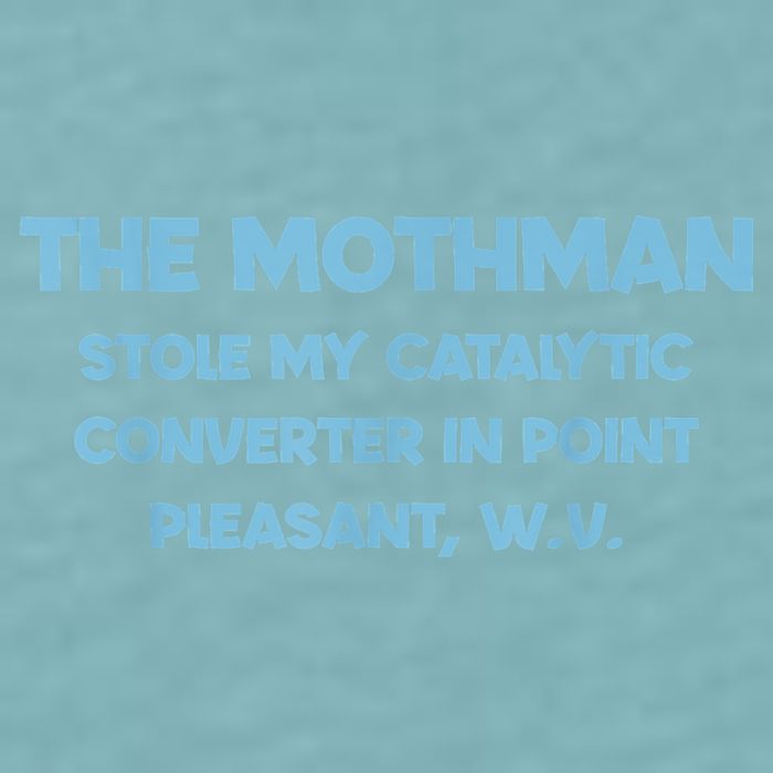 The Mothman Stole My Catalytic Converter In Point Sueded Cloud Jersey T-Shirt