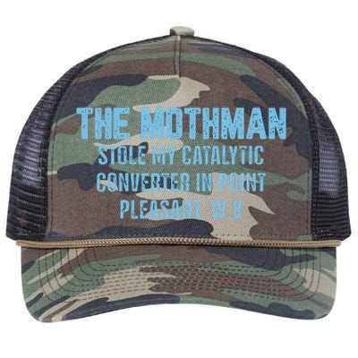 The Mothman Stole My Catalytic Converter In Point Retro Rope Trucker Hat Cap