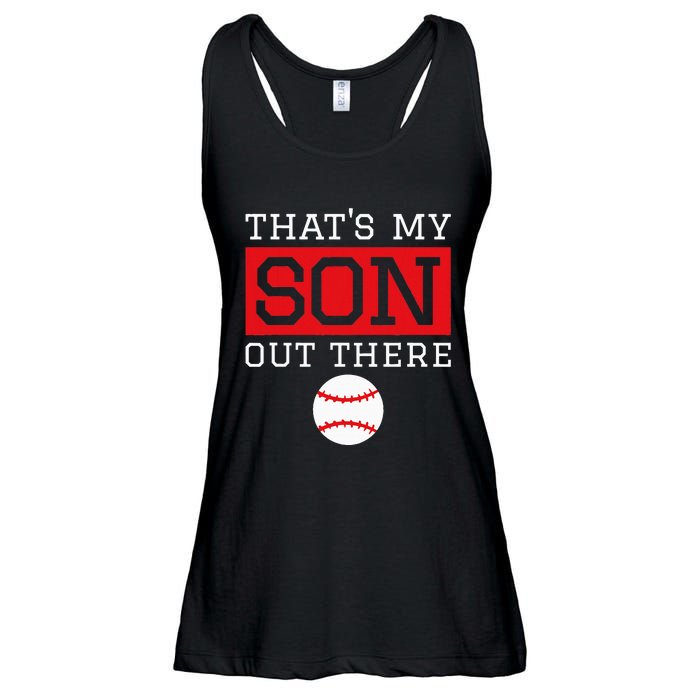 ThatS My Son Out There Baseball Gift For Mom Dad Baseball Ladies Essential Flowy Tank