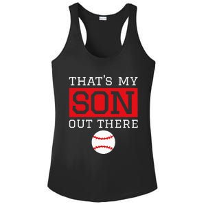 ThatS My Son Out There Baseball Gift For Mom Dad Baseball Ladies PosiCharge Competitor Racerback Tank