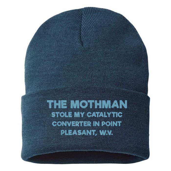 The Mothman Stole My Catalytic Converter In Point Pleasant Sustainable Knit Beanie