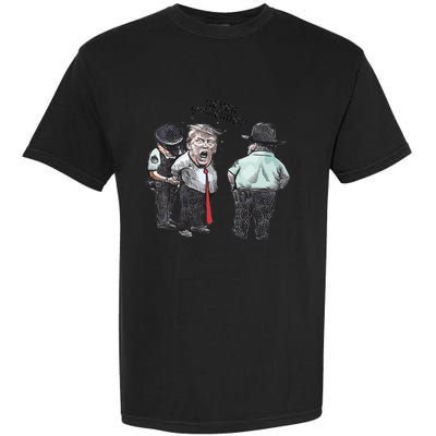 Trump Mug Shot Donald Trump Mug Shot Never Surrender Garment-Dyed Heavyweight T-Shirt