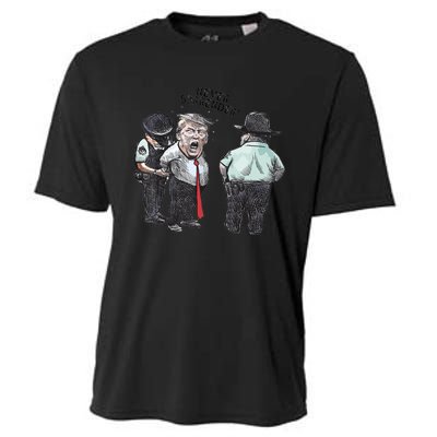 Trump Mug Shot Donald Trump Mug Shot Never Surrender Cooling Performance Crew T-Shirt