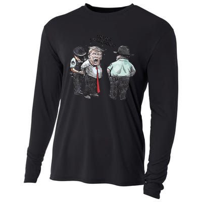 Trump Mug Shot Donald Trump Mug Shot Never Surrender Cooling Performance Long Sleeve Crew