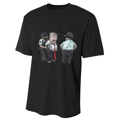 Trump Mug Shot Donald Trump Mug Shot Never Surrender Performance Sprint T-Shirt