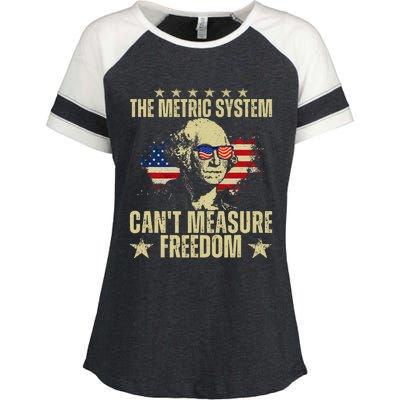 The Metric System CanT Measure Freedom Enza Ladies Jersey Colorblock Tee