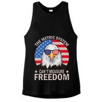 The Metric System CanT Measure Freedom Eagle 4th Of July Ladies PosiCharge Tri-Blend Wicking Tank