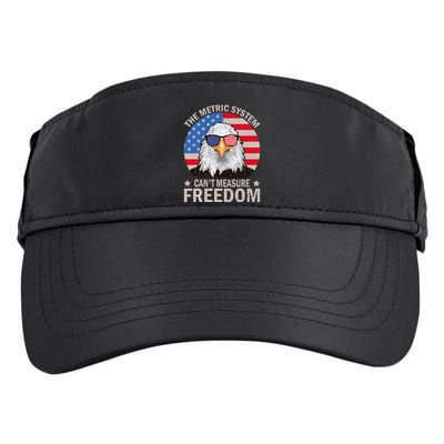 The Metric System CanT Measure Freedom Eagle 4th Of July Adult Drive Performance Visor