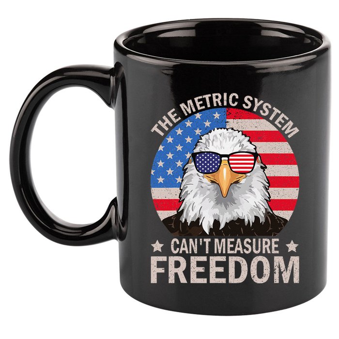 The Metric System CanT Measure Freedom Eagle 4th Of July 11oz C Handle Ceramic Mug