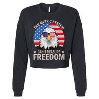 The Metric System CanT Measure Freedom Eagle 4th Of July Cropped Pullover Crew