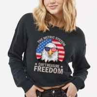 The Metric System CanT Measure Freedom Eagle 4th Of July Cropped Pullover Crew