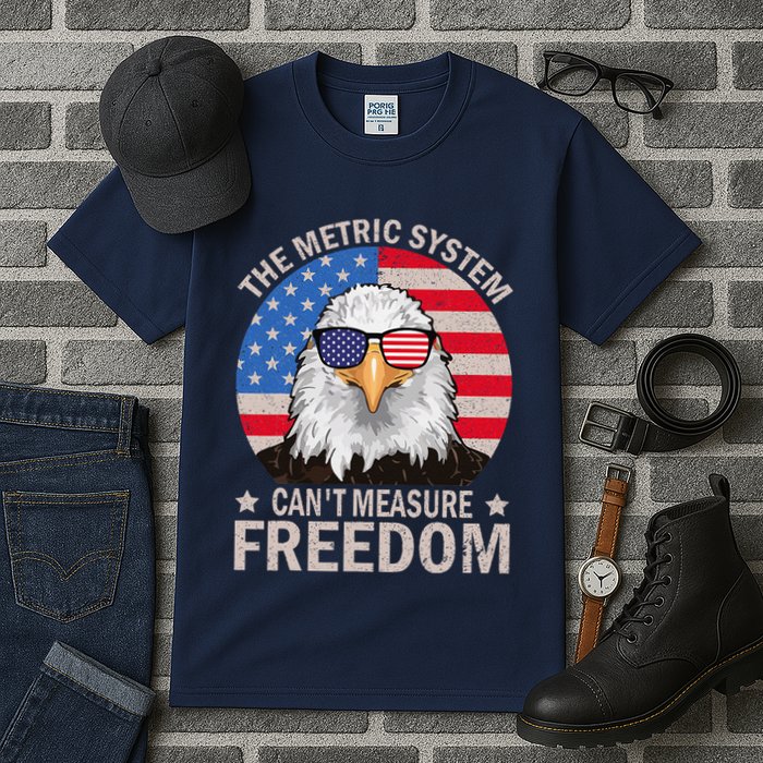The Metric System CanT Measure Freedom Eagle 4th Of July Tall T-Shirt