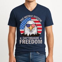 The Metric System CanT Measure Freedom Eagle 4th Of July V-Neck T-Shirt