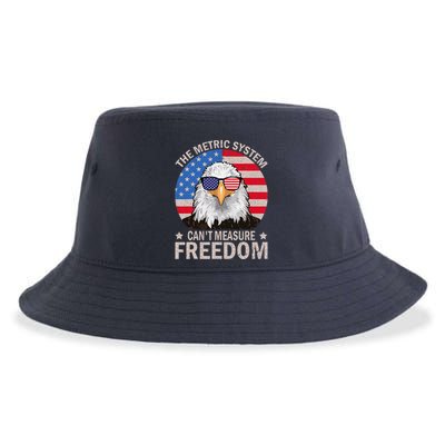 The Metric System CanT Measure Freedom Eagle 4th Of July Sustainable Bucket Hat
