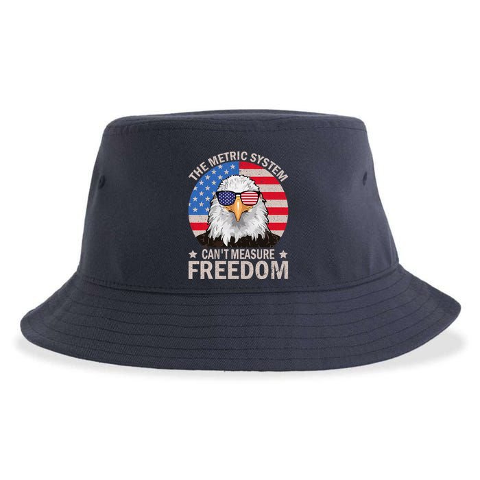 The Metric System CanT Measure Freedom Eagle 4th Of July Sustainable Bucket Hat