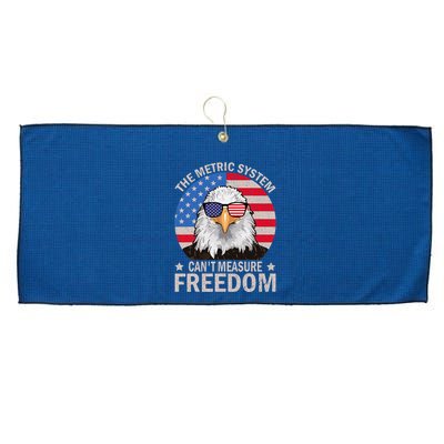 The Metric System CanT Measure Freedom Eagle 4th Of July Large Microfiber Waffle Golf Towel